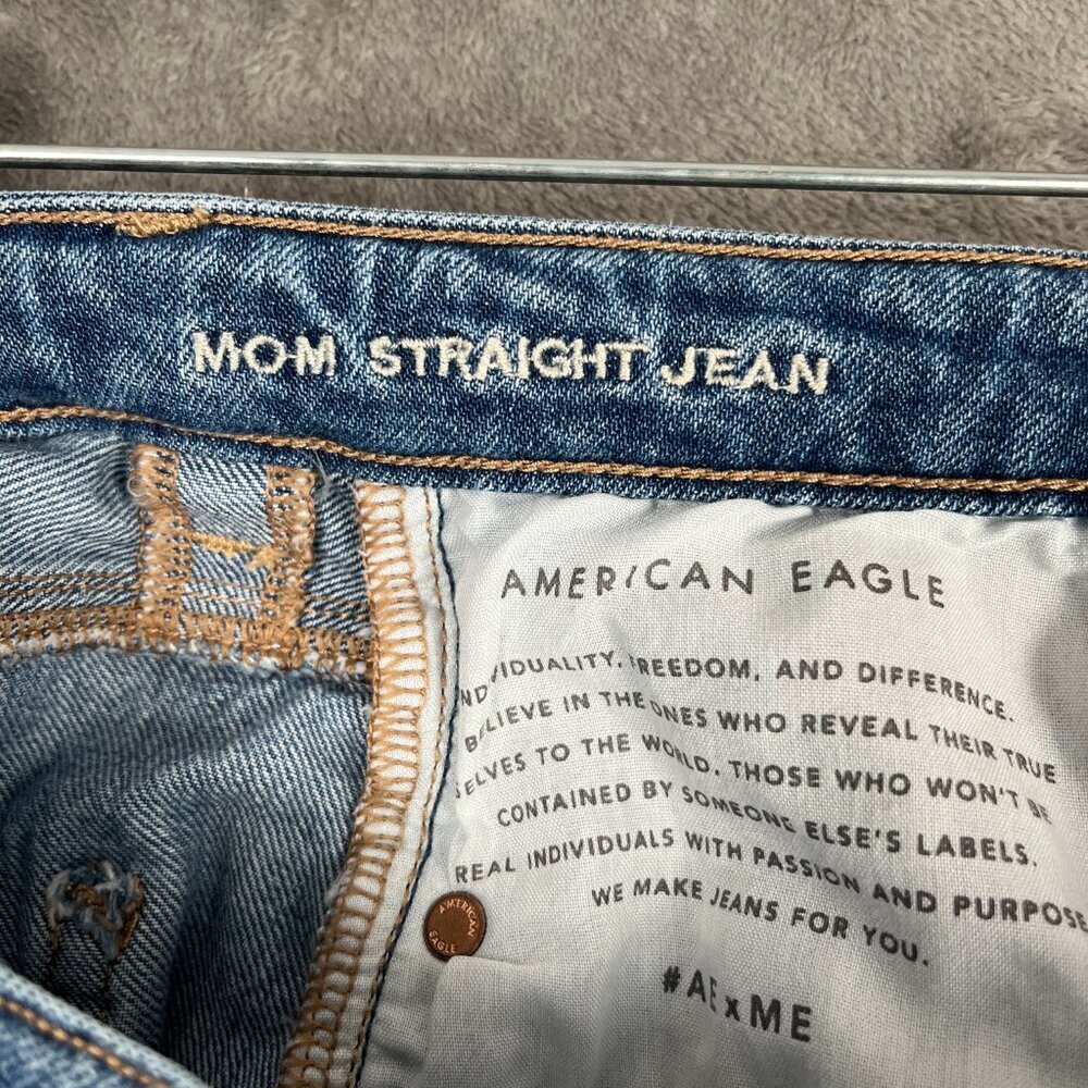 American Eagle Jean Women's size 00 Regular Mom Straight Stretch High Rise Y2K - Picture 5 of 8